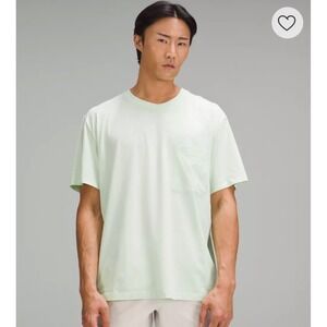 Lululemon Mens Fundamental Oversized T Shirt Relaxed Fit Pocket Tee‎ Light Green